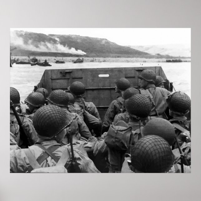 D-Day Soldiers In A Higgins Boat Poster (Front)