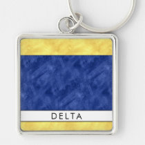 D Delta Nautical Signal Flag + Your Name Keychain