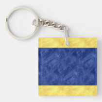 D Delta Watercolor Nautical Signal Maritime Flag Keychain