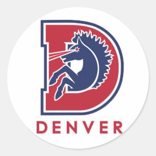 D Denver Logo Classic Round Sticker