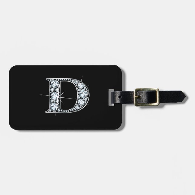 D "Diamond Bling" Luggage Tag (Front Horizontal)