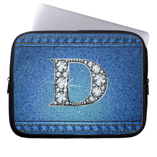 D "Diamond" Denim Stitching Electronics Bag