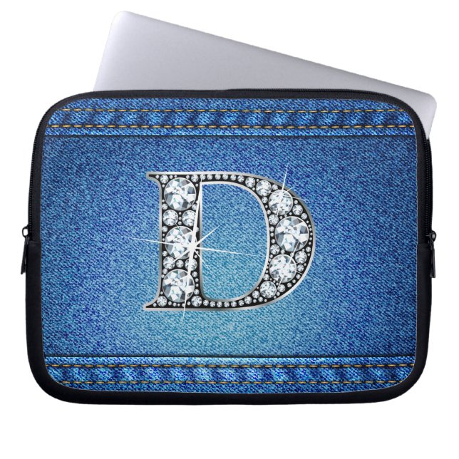D "Diamond" Denim Stitching Electronics Bag (Front)