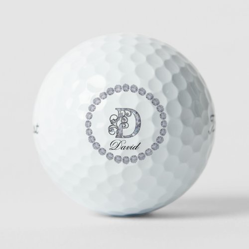 D Diamond monogrammed Personalised  Golf Balls