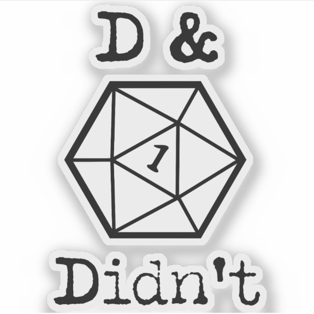 D&Didn't Nat 1 Joke Sticker (Front)