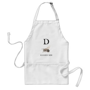 "D" Digger Bee  Adult Apron