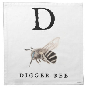 "D" Digger Bee Cloth Napkin