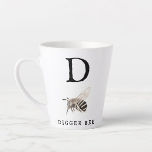 "D" Digger Bee  Latte Mug