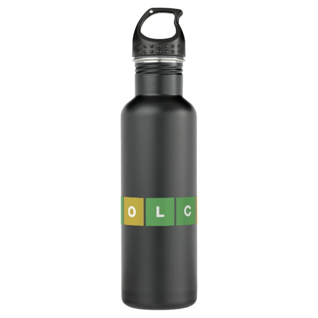 D E L C O - Wordle  Stainless Steel Water Bottle (Front)