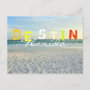 D E S T I N Florida Beach fun colors Postcard