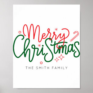 D Family Christmas Family Name Poster