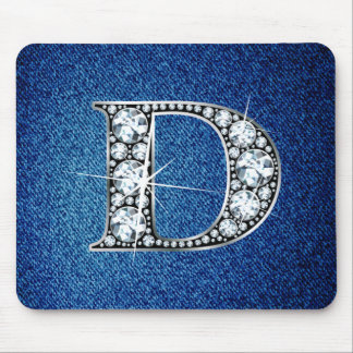 D Faux-"Diamond Bling" on Denim Mousepad
