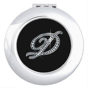 D Faux-"Diamond Bling" Pill Case Makeup Mirror