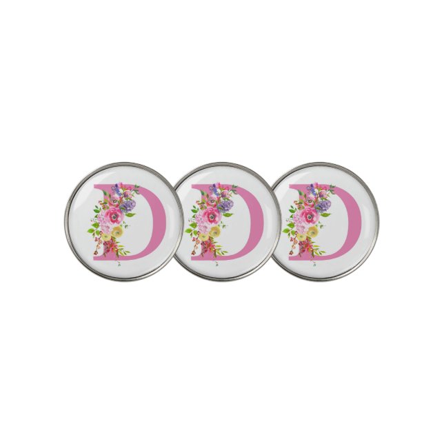D Floral Golf Ball Marker (3 Up)