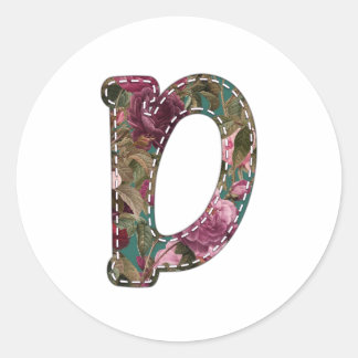 D flower classic round sticker
