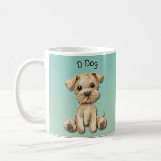 D for Dog: Adorable Kids' Design  Mug (Left)