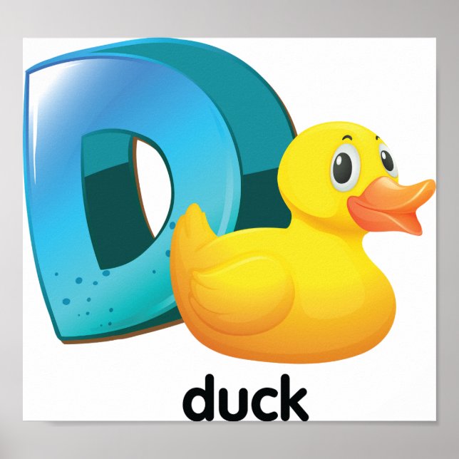 D for Duck Alphabet Bright Letter Poster (Front)
