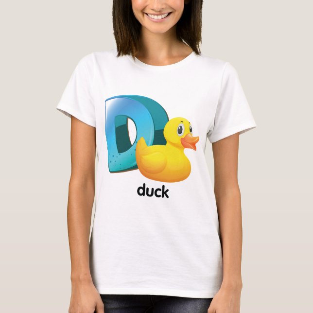 D for Duck Alphabet Bright Letter T-Shirt (Front)