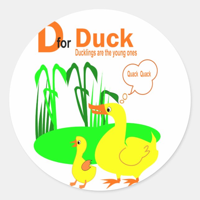 D For Duck Classic Round Sticker (Front)