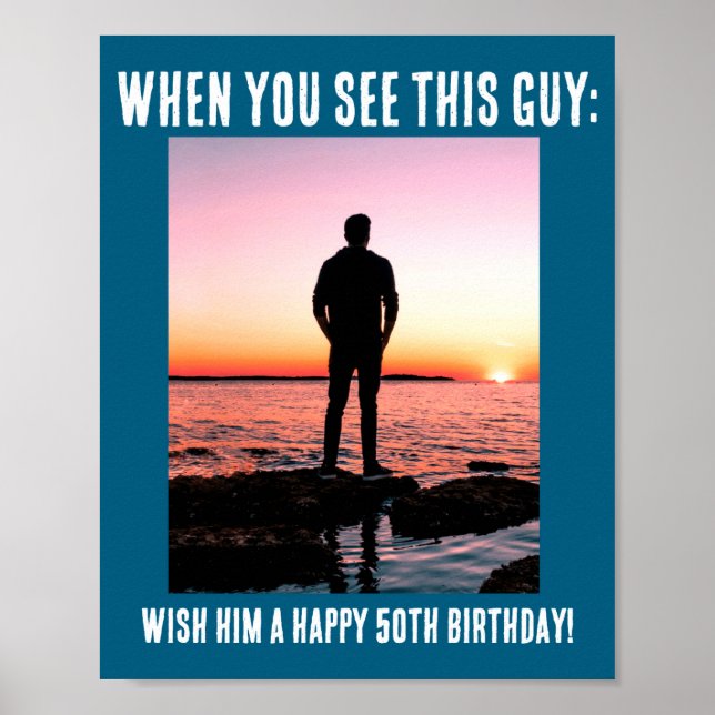 D Funny 50th Milestone Birthday  Poster (Front)