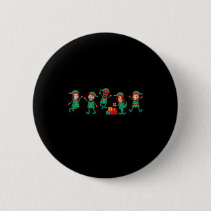 D Funny Face Photo Christmas Elf  Button