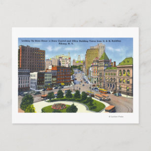 D & H Bldg View of State Street to Capitol Postcard