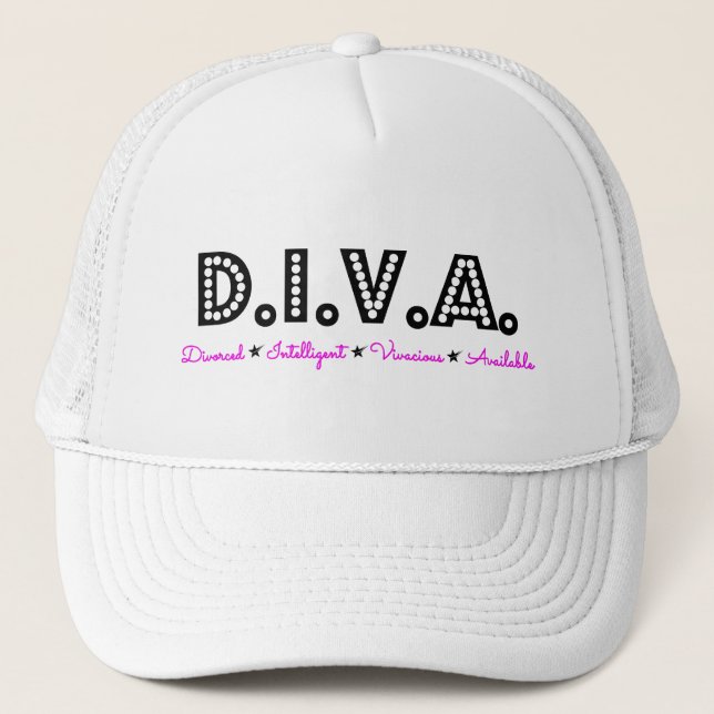 D.I.V.A. Divorced Woman Trucker Hat (Front)
