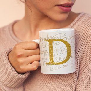 D Initial Custom Coffee Mug