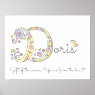 D initial Doris girls name meaning poster