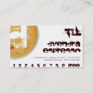 D - Initial Letter Foamy Coffee Cup Loyalty Punch Card