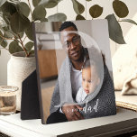 D is For Dad Minimal Father's Day Photo Keepsake Plaque<br><div class="desc">Send a beautiful personalized Father's Day gift to your dad that he'll cherish for years to come. Special personalized Father's Day family photo to display your special family photo. Our design features a single photo design with a large letter "D" white transparent overlay. "is for Dad" is designed in a...</div>