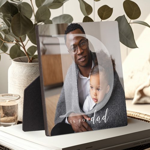 D is For Dad Minimal Fathers Day Photo Keepsake Plaque