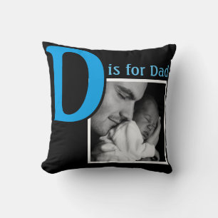 D is for Dad Throw Pillow