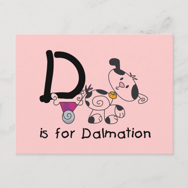 D is for Dalmation T-shirts and Gifts Postcard (Front)