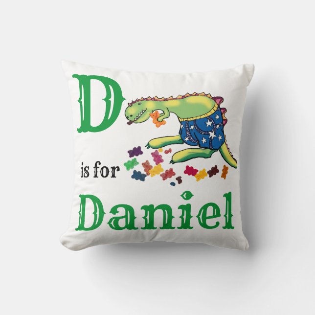 D is for Daniel baby boy  Throw Pillow (Front)