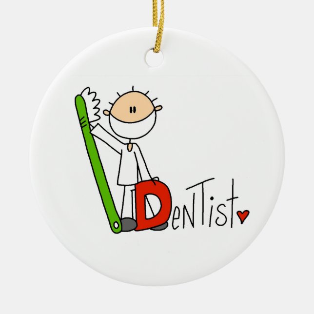 D is for Dentist Ceramic Ornament (Front)