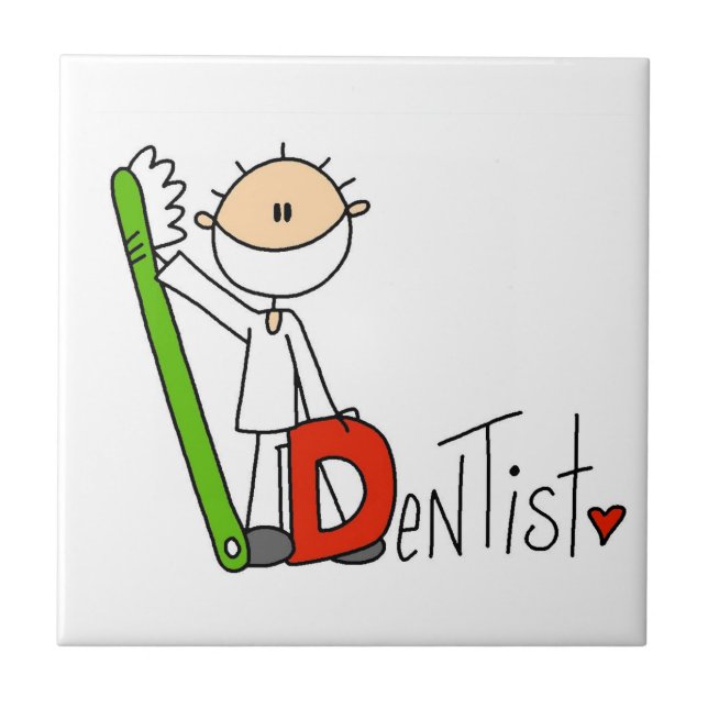 D is for Dentist Ceramic Tile (Front)