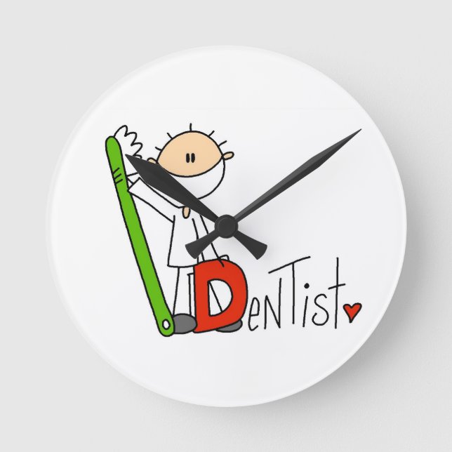 D is for Dentist Round Clock (Front)