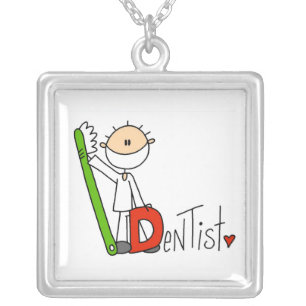 D is for Dentist Silver Plated Necklace