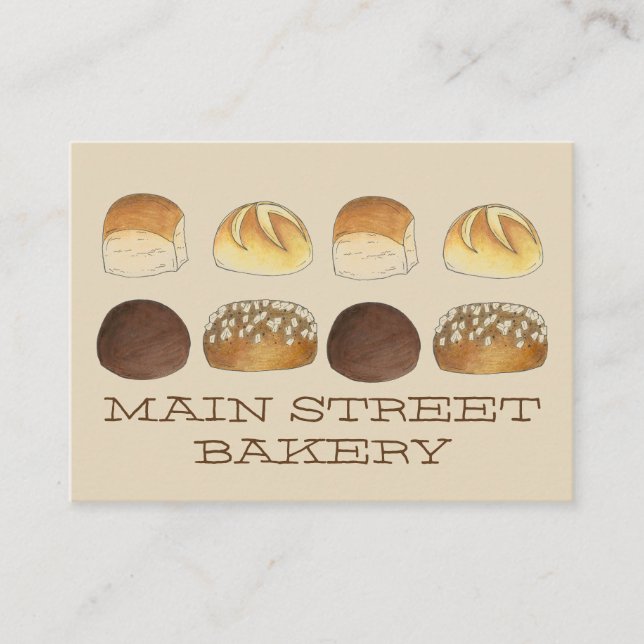 D IS FOR DINNER ROLLS Bread Buns Bakery Baker Chef Business Card (Front)