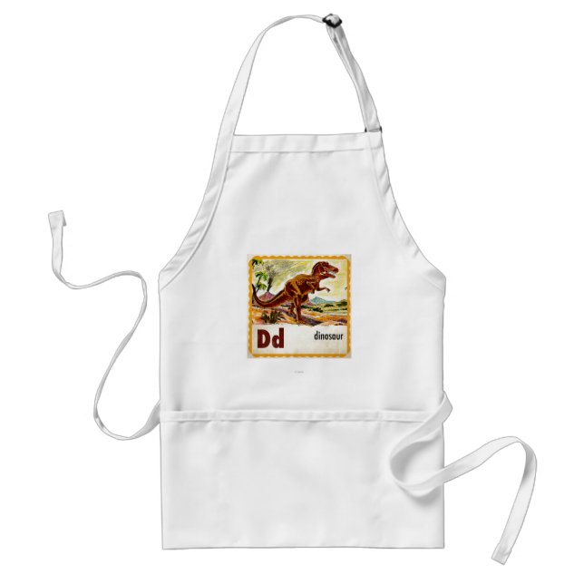 D is for Dinosaur Adult Apron (Front)