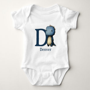 D is for Dinosaur Personalize Baby Bodysuit