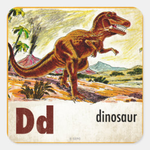 D is for Dinosaur Square Sticker