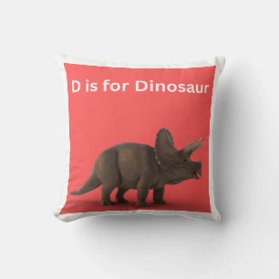 D is for Dinosaur Throw Pillow