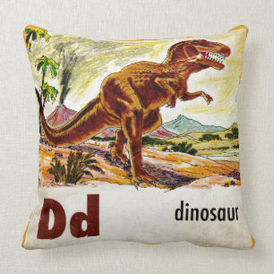 D is for Dinosaur Throw Pillow