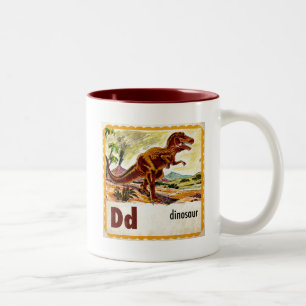 D is for Dinosaur Two-Tone Coffee Mug