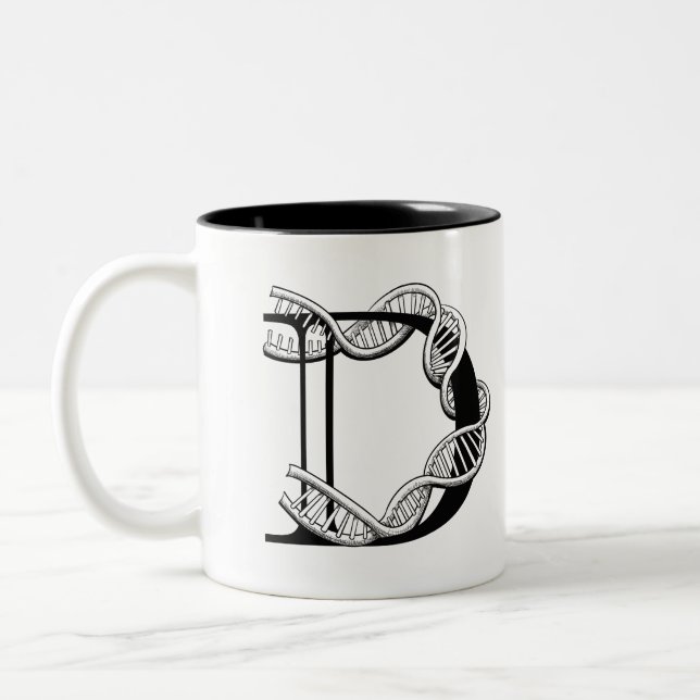 D is for DNA (mug) Two-Tone Coffee Mug (Left)