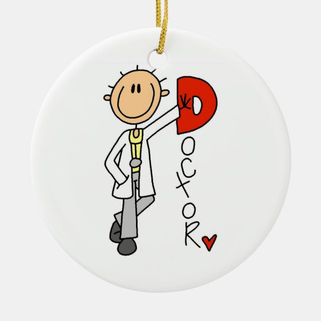 D is for Doctor Ceramic Ornament (Front)