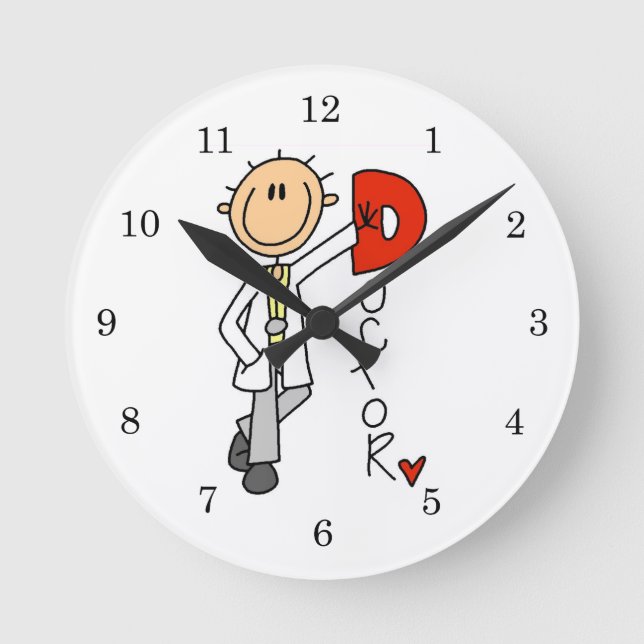D is for Doctor Round Clock (Front)