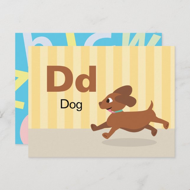 D is for Dog - Alphabet Flash Card (Front/Back)
